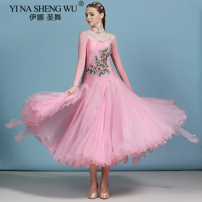 

Elegant Ballroom Dance Big Swing Dress Women's Performance Waltz Dancing Clothes National Standard Tamgo Modern Dance Costumes