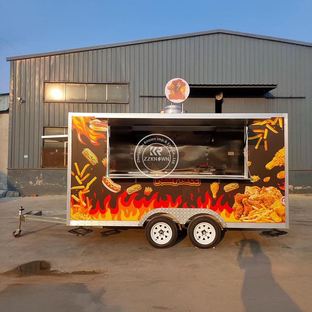 

Luxury Burger Fast Food Trailer Portable Concession Ice Cream BBQ Trailer Luxury Commercial Coffee Food Truck Fully Equipped