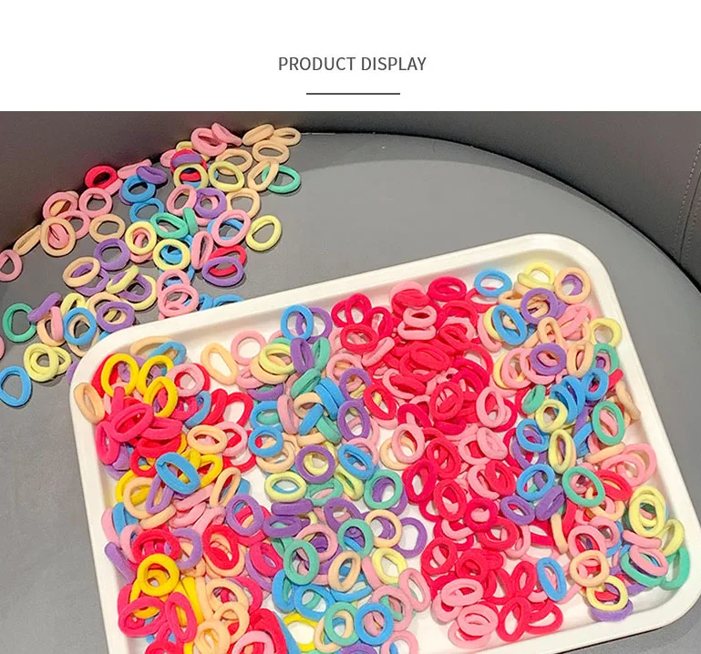 100PCS Colorful Basic Nylon Ealstic Hair Ties for Girls Children Ponytail Hold Scrunchie Rubber Band Kids Basic Hair Accessories