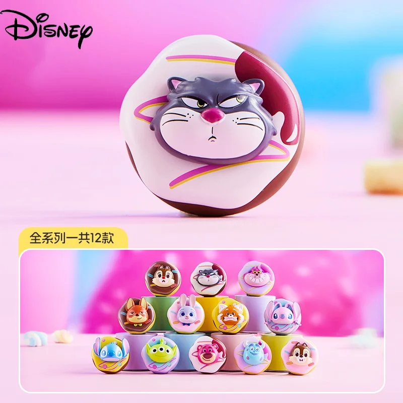 Miniso Mingchuang Youpin Disney Fun Donuts Theme Handmade Trendy Play Blind Box Gift Ornaments Refrigerator Sticker Toys Gifts