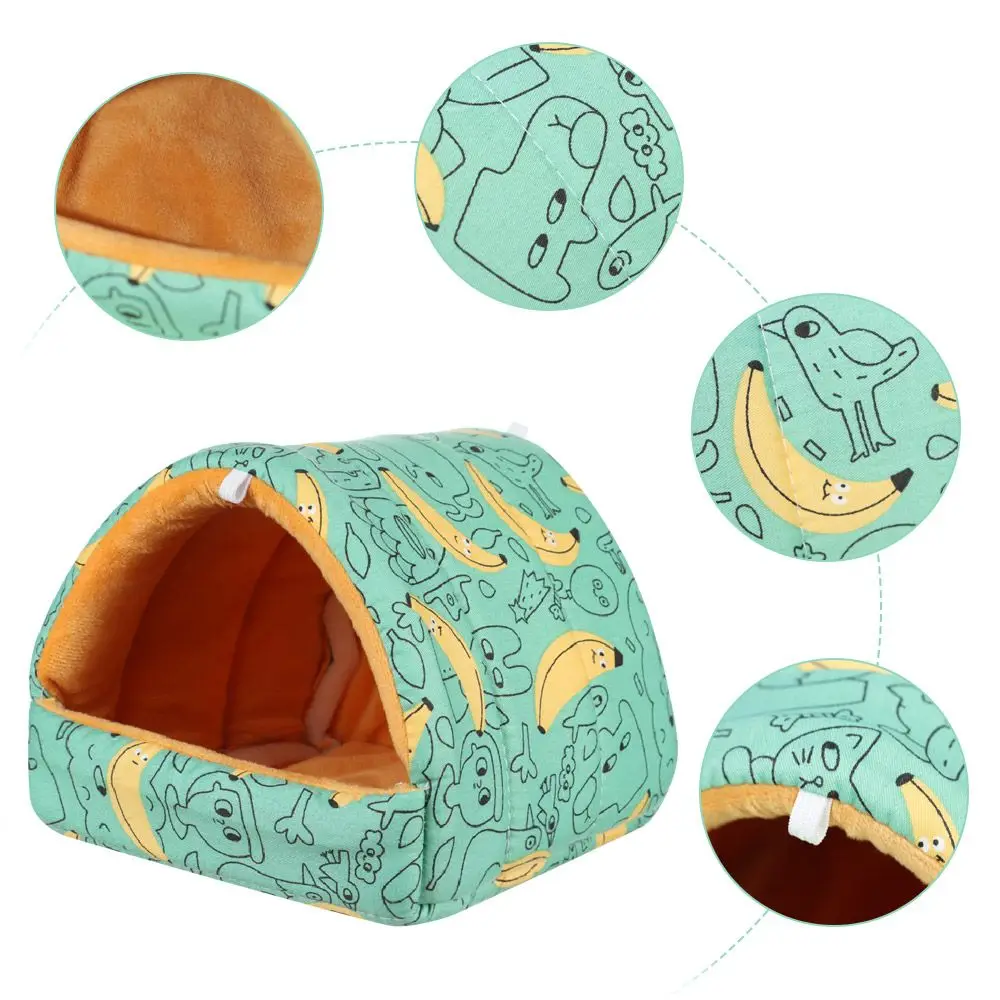 Soft Rabbit Colorful Squirrel Mini Cage Winter Hamster House Guinea Pig Nest Small Animal Sleeping Bed Warm Mat