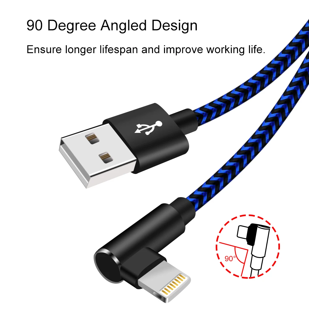 USB A to Lightning Cable MFi Certified For iPhone 13 14 Pro 11 12 Mini XS Max XR X 7 8 Plus Charging Wire Charger Data Cord 3M