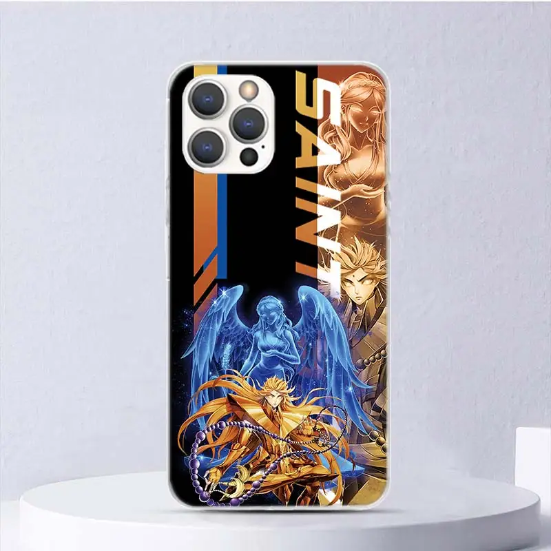 Funda suave de Anime Saint Seiya para iPhone, 11, 12, 13 Mini, 14 Pro Max, 15, X, XS, XR, SE, 7 Plus, 8, Coque estampado