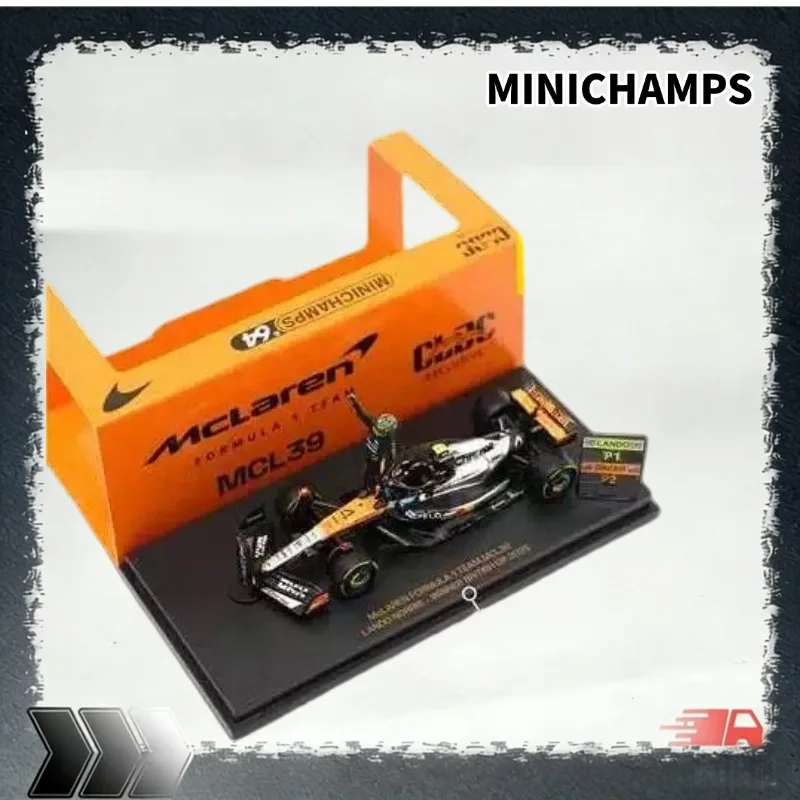 MINICHAMPS 1:64 2025 British Grand Prix MCL39 Norris McLaren F1 Scale Alloy Car Model, a gift for a friend, a collection piece.