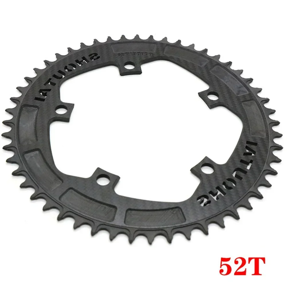 Road Bike Ultra Lightweight Carbon Fiber Chain FOR Brompton 50/52/54/56T BCD130mm Carbon Fiber Chainring Bicycle Accessories