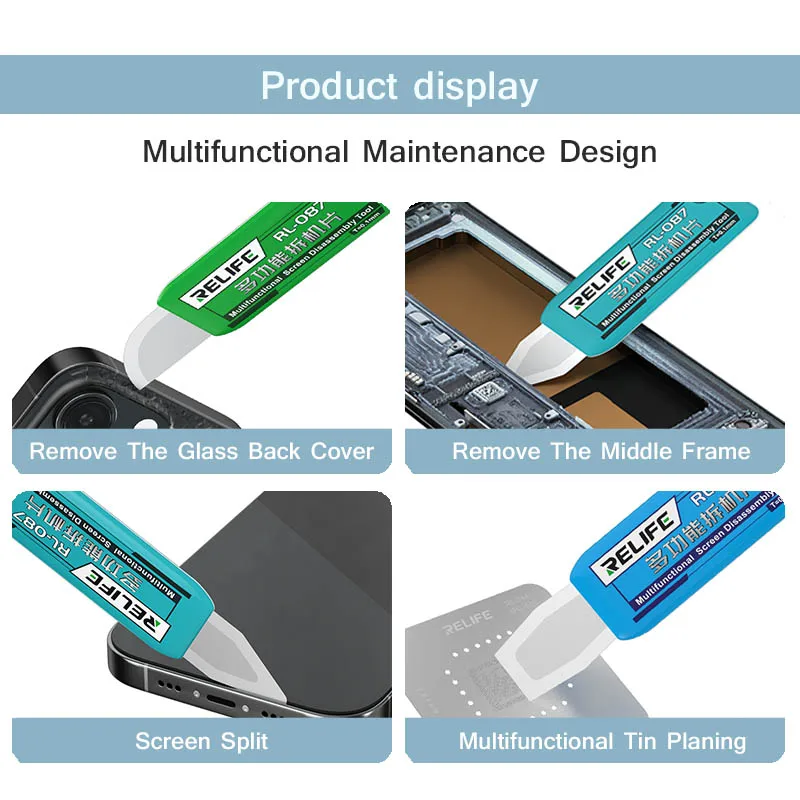 RELIFE RL-087 3 in 1 Multi-function Disassembly Blade for Mobile Phone Screen Curved Screen Edge Dismantling Piece Repair
