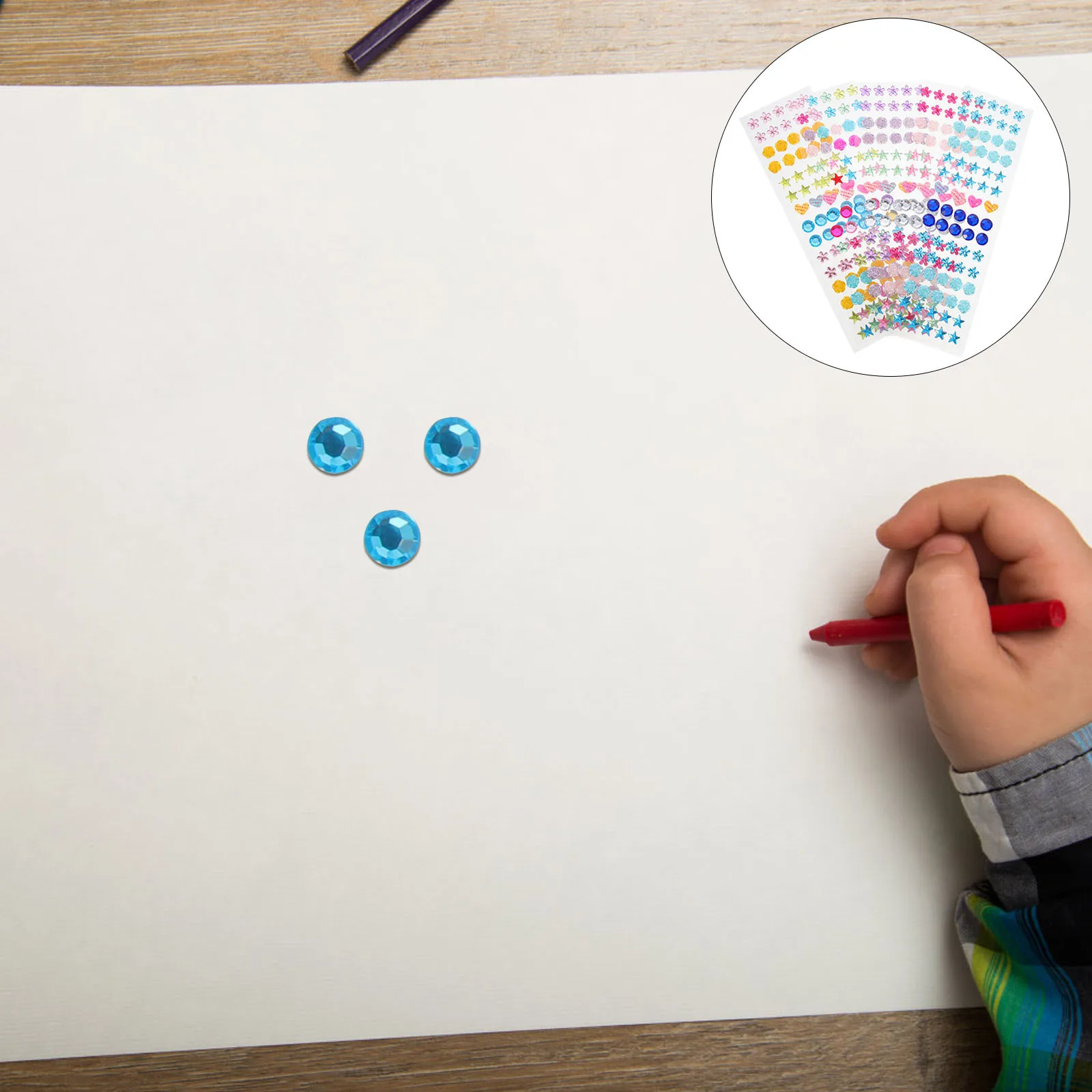 

5 Sheets Colored Rhinestone Stickers Acrylic Crystal Gems for Crafts Scrapbook DIY Decor Face Painting Assorted Colors Bright