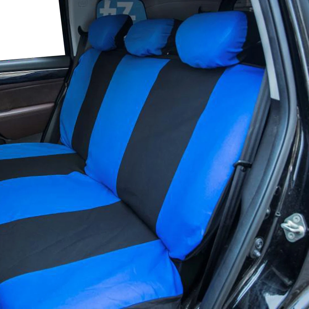 9Pcs Car Seat Automobiles Seat Covers Full Set Blue Car Seat Covers Universal Fit Fashion Interior