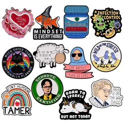Quotation Enamel Pins Metal Cartoon Brooch Backpack Hat Bag Collar Lapel Badges Men Women Fashion Jewelry Collection Gift