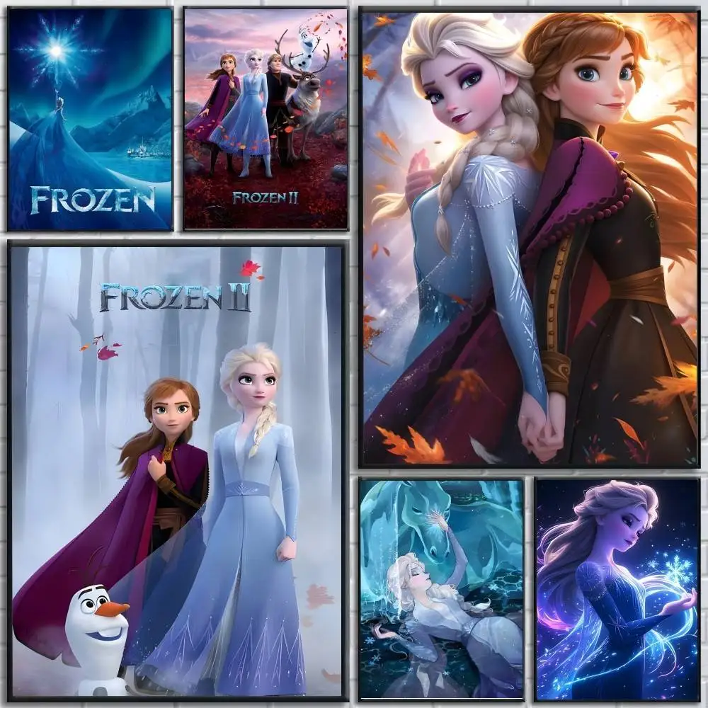 F-Frozen Movie Poster, selbstklebender Papierdruck, für Zuhause, Wohnzimmer, Schlafzimmer, Eingang, Bar, Café, Kunst