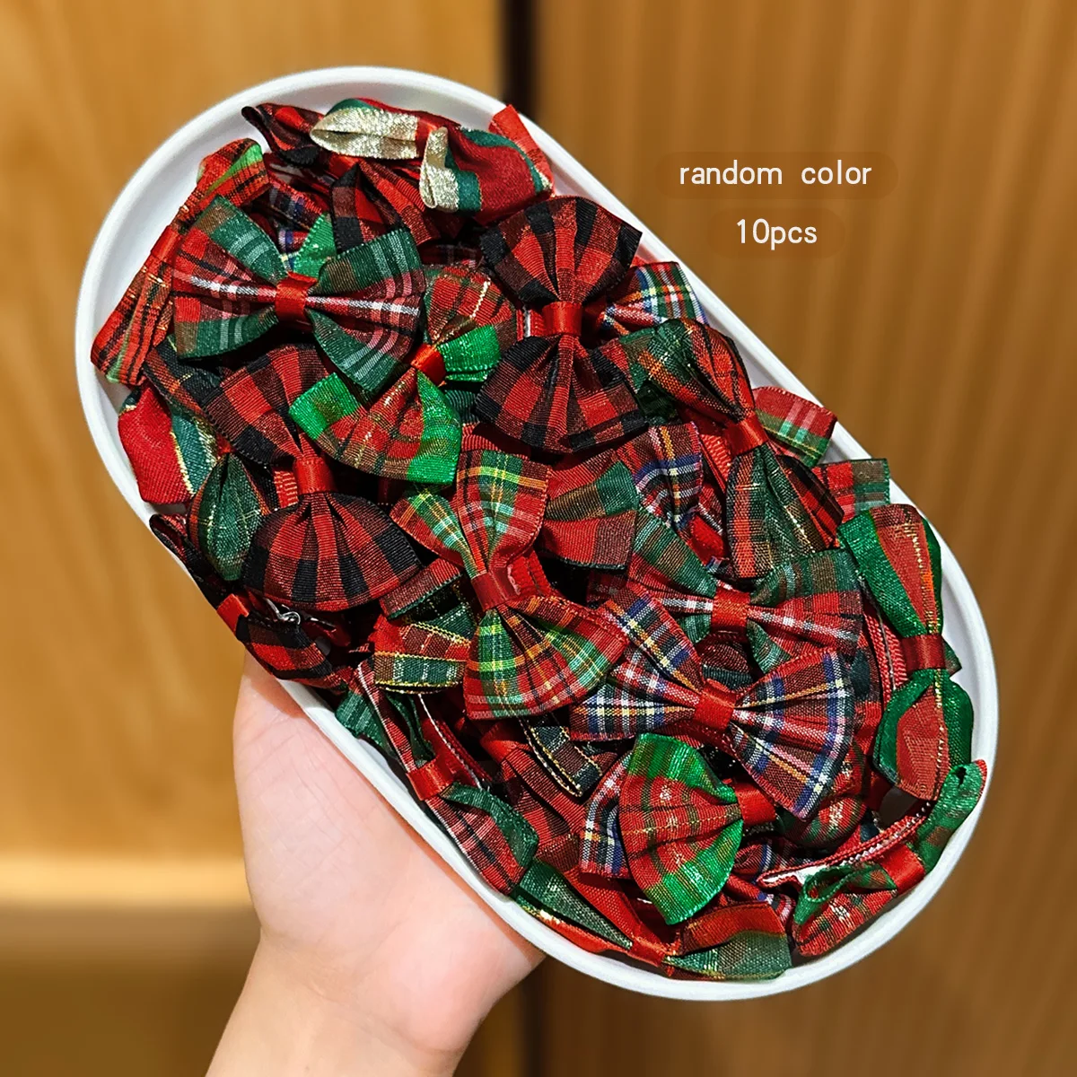 10 colors random red green hair accessories Christmas decoration bow hair clip