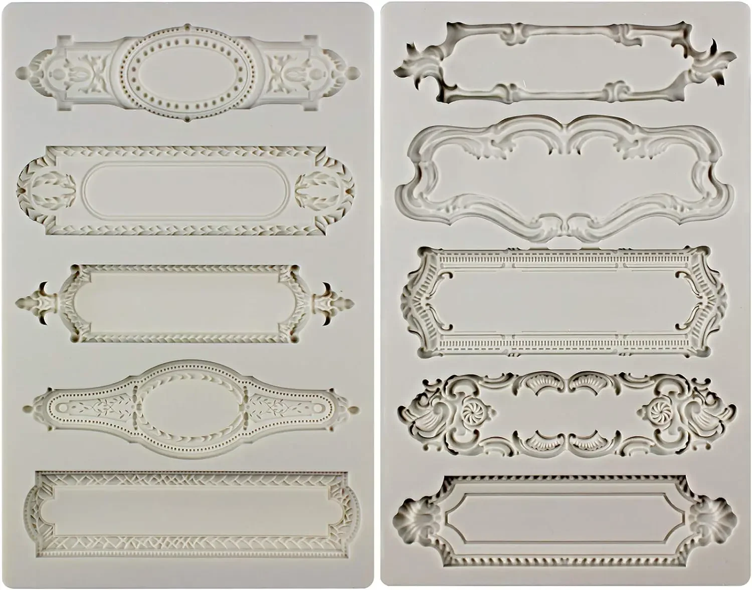 VERIDIAN Resin Mold Silicone Baroque Style Embossed Pattern Art Mold for Polyclay Plaster Cake Tools Epoxy Resin Molds