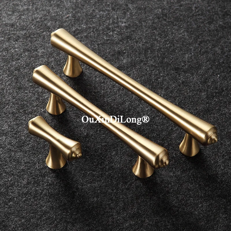Retro Vintage 4PCS Solid Pure Brass T-Bar Furniture Handles Drawer Pulls Cupboard Wardrobe Kitchen Dresser Shoe TV Cabinet Pulls