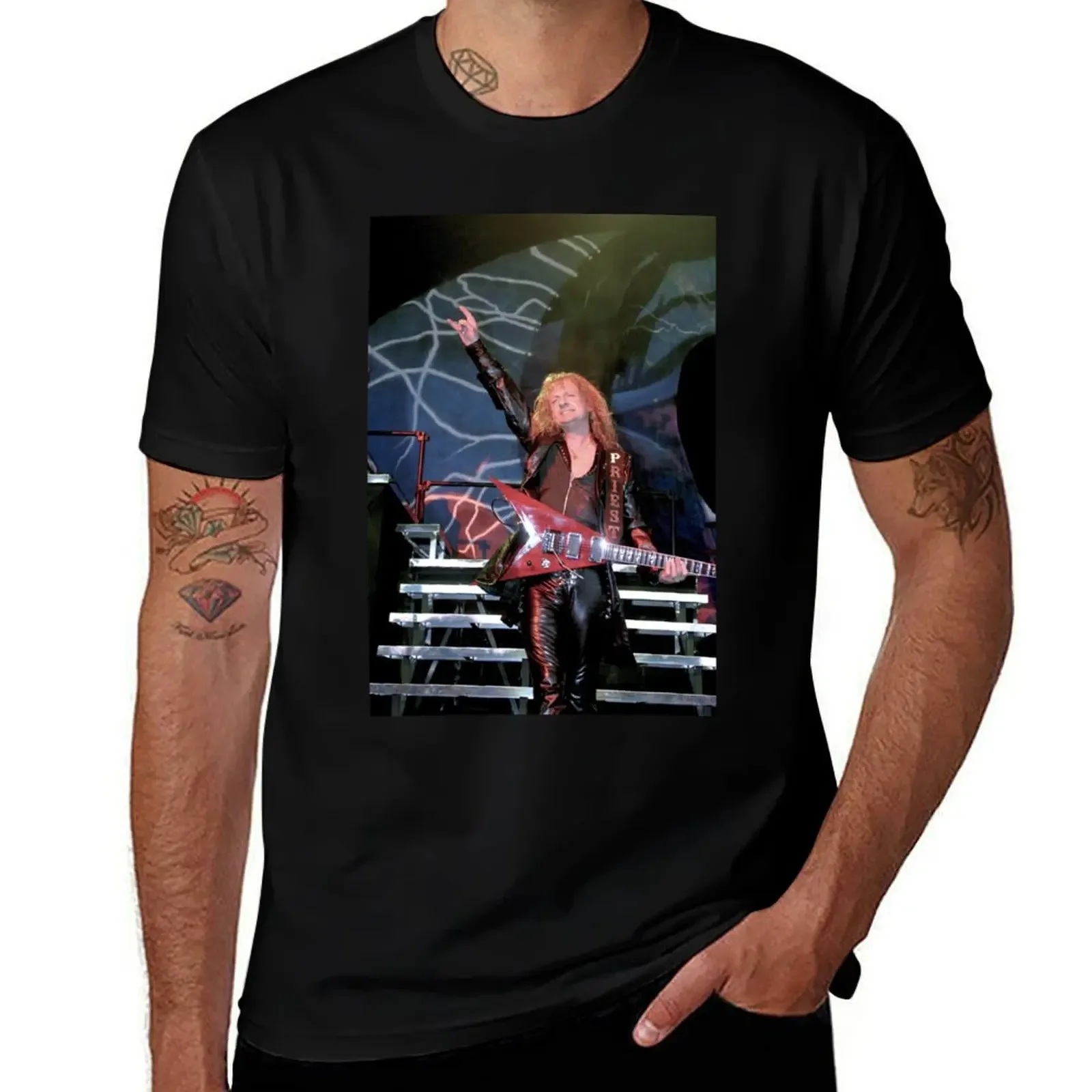 

K.K. Downing Judas Priest Photograph T-Shirt anime clothes shirts graphic tees graphics man t shirt sweat shirts, men