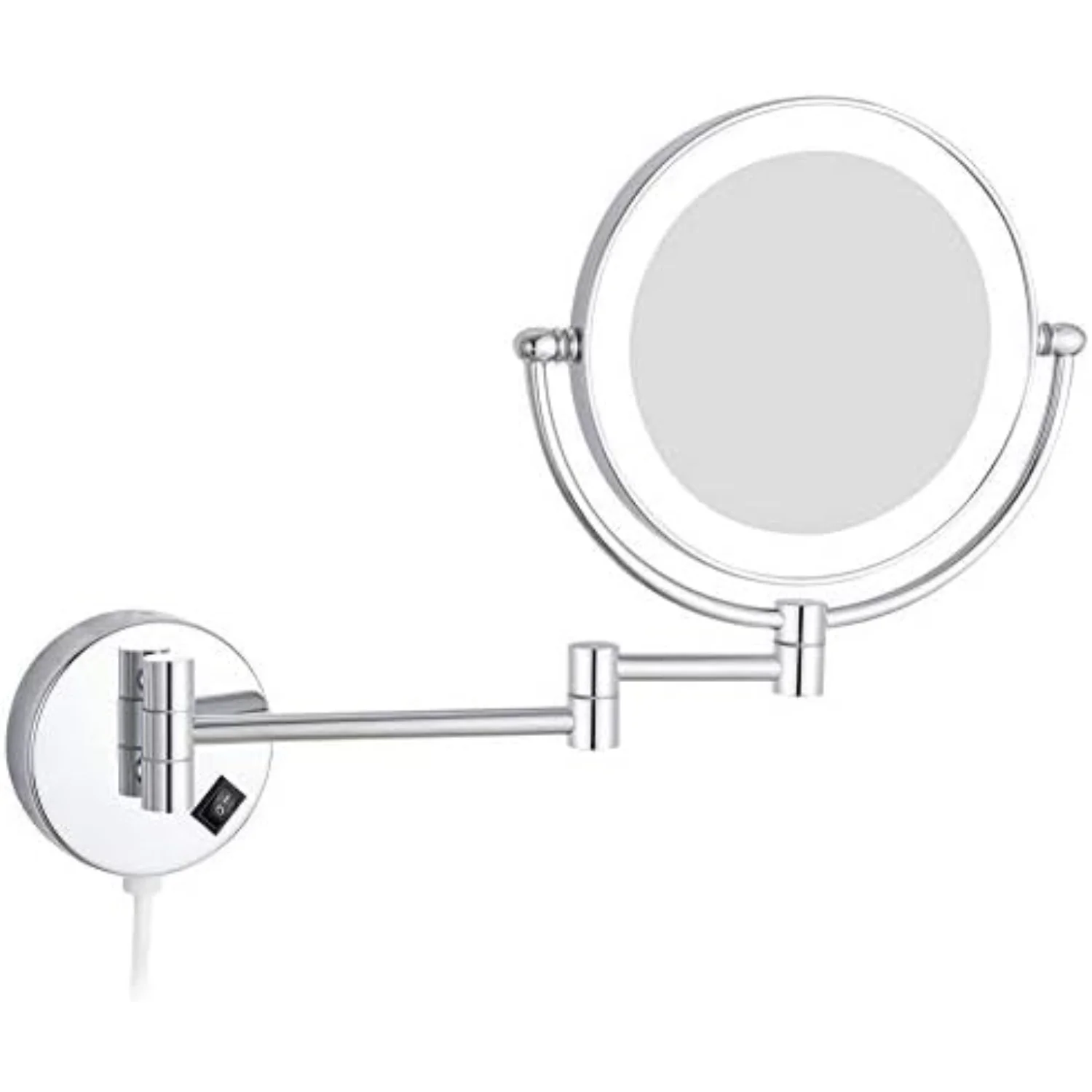 Rechargeable Makeup Mirror  Mounted with 3 Colors Mode LED Lights 7X Magnification,4000mAh Rechargeable Battery,8 Inch Touch Scr