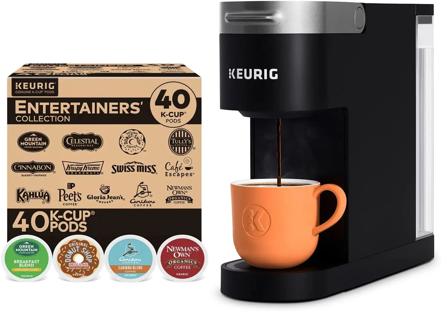 

Keurig K-Slim Single Serve Coffee Maker with Keurig Entertainers' Collection Variety Pack, 40 K-Cup Pods