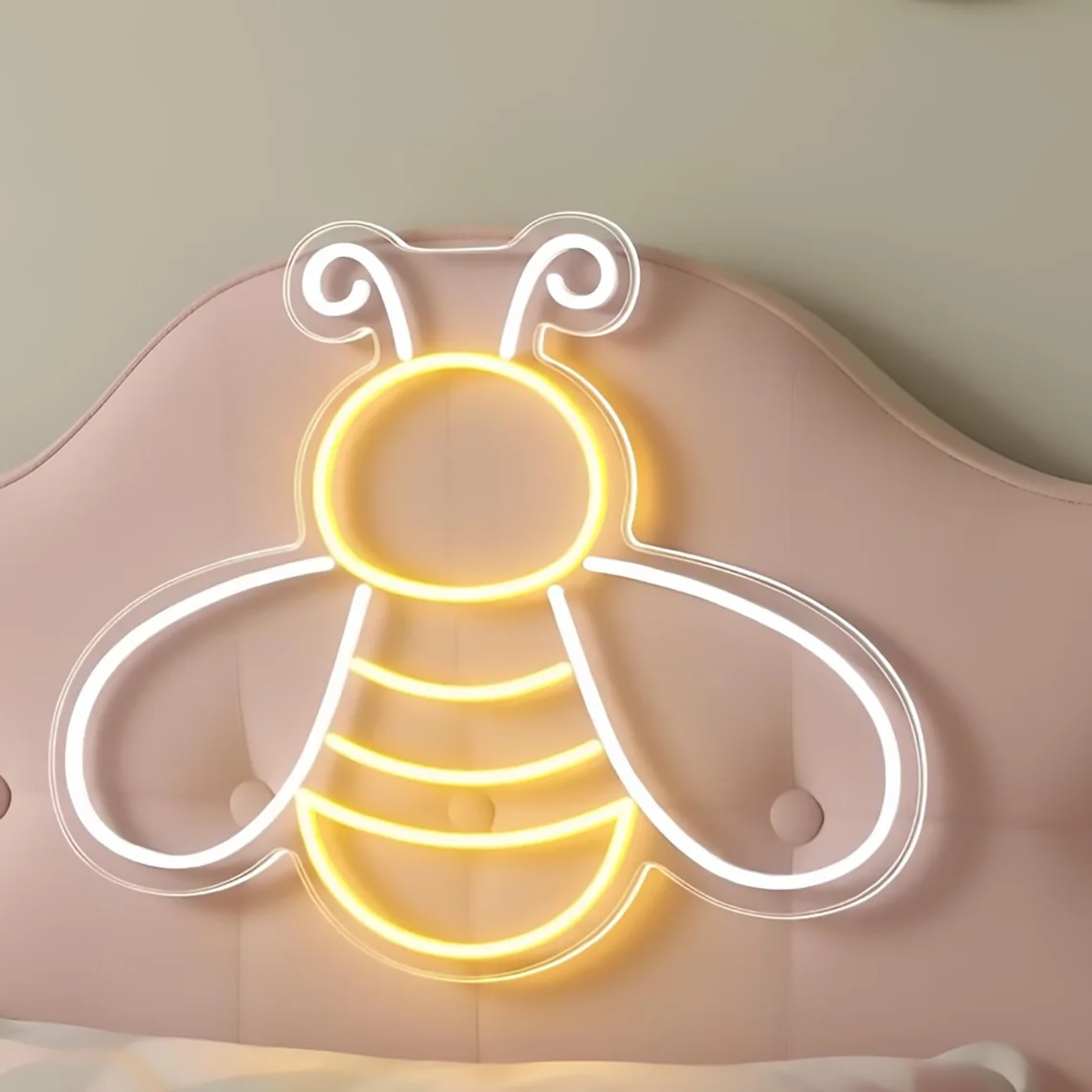 لطيف النحل النيون علامة النحل جدار خلفية عكس الضوء النيون ديكور لغرفة الأطفال ، حديقة ، المنزل ، المطعم ، بار ، نادي