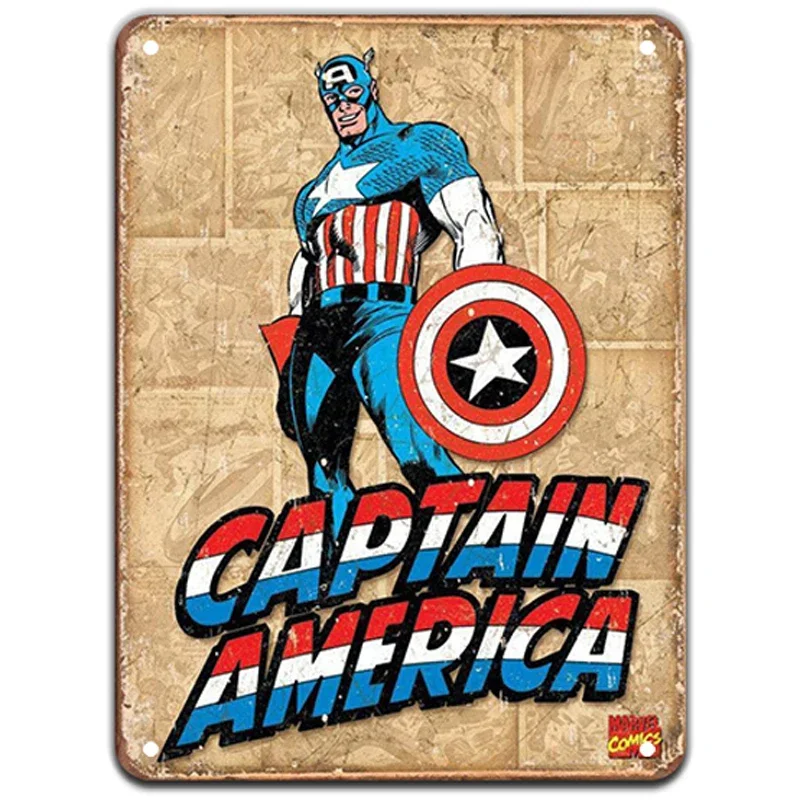 Marvel Movie Clip Tin Signs Plate Spiderman Captain America Posters Art Cafe Bar Vintage Metal Painting Wall Plaque Home Decor