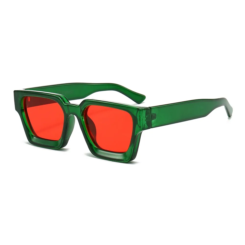 

Multicolor Large Square Frame Sun Glasses Lightweight Wide Legs Leopard Print Sunglasses Vintage Punk Men UV400 Eyewear Unisex