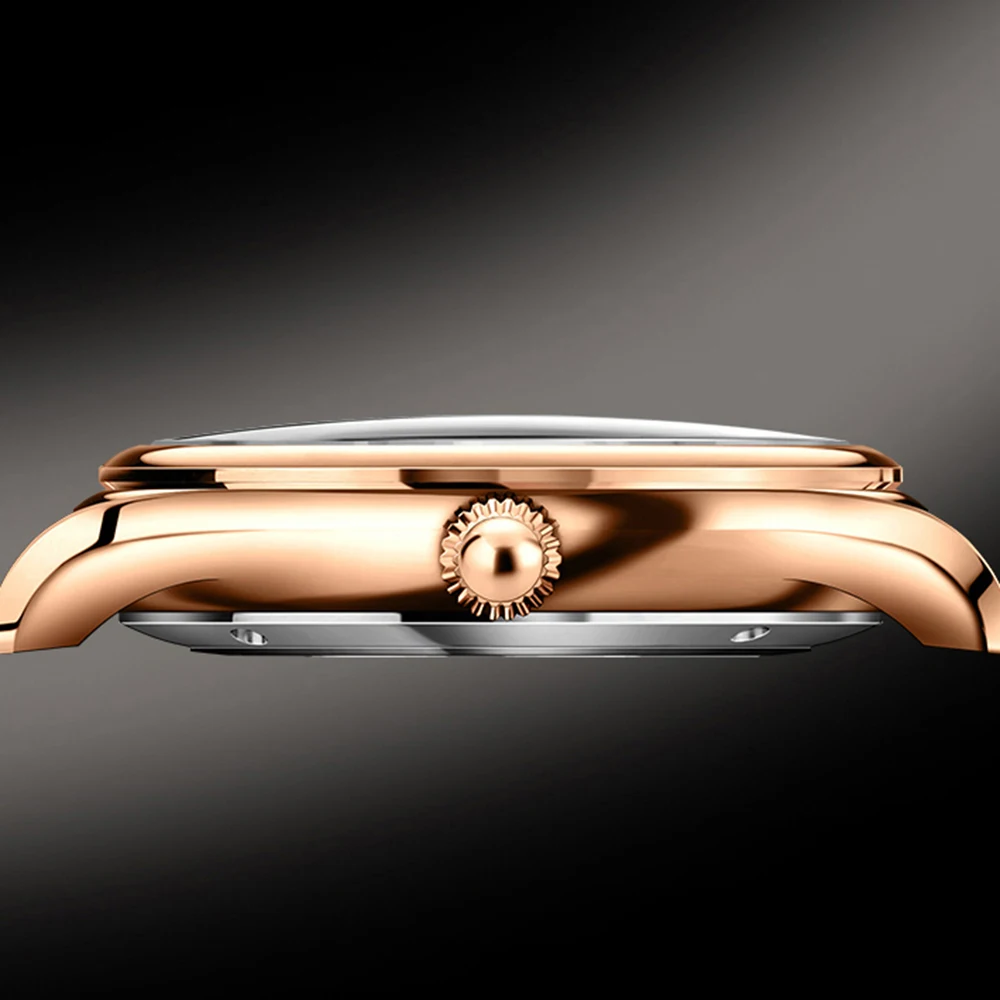 Lobinni 男性自動腕時計メンズムーンフェイズ 42 ミリメートル機械式腕時計 5BAR 防水サファイアスターダイヤル