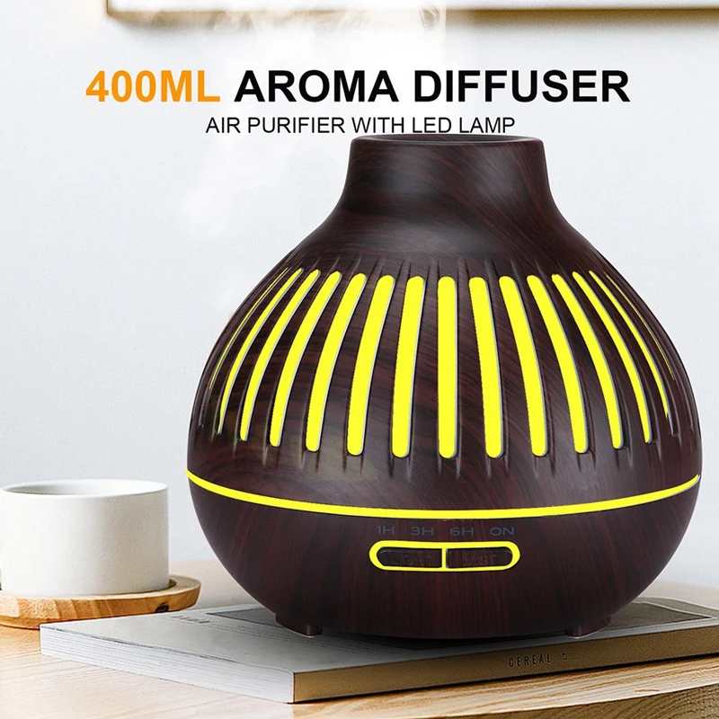 Difusor elétrico do ar do aroma, grão de madeira, umidificador ultrassônico do ar, aromaterapia do óleo essencial, fabricante da névoa