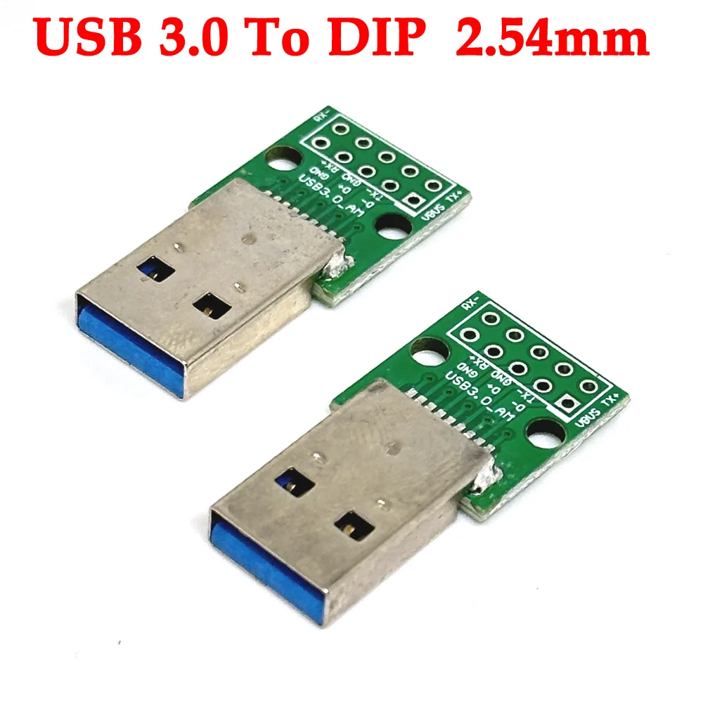 1pcs Data Test Board USB 3.0 Male USB A HD transmission Connector Interface to 2.54mm DIP PCB Converter Adapter Breakout Board