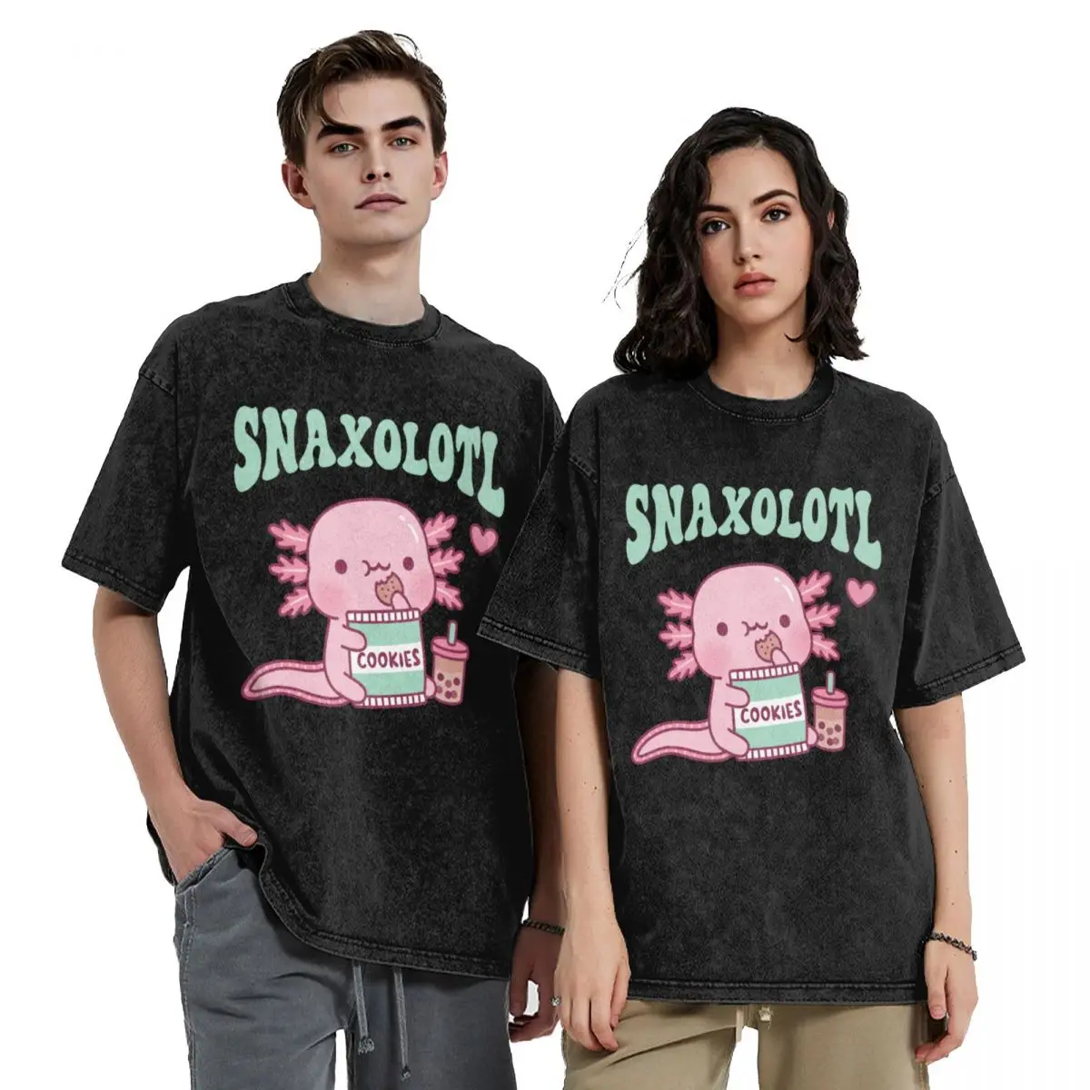 Funny Snaxolotl Snack A Lotl Like The Axolotl T-Shirt blue archive summer tops t shirts for men image 5