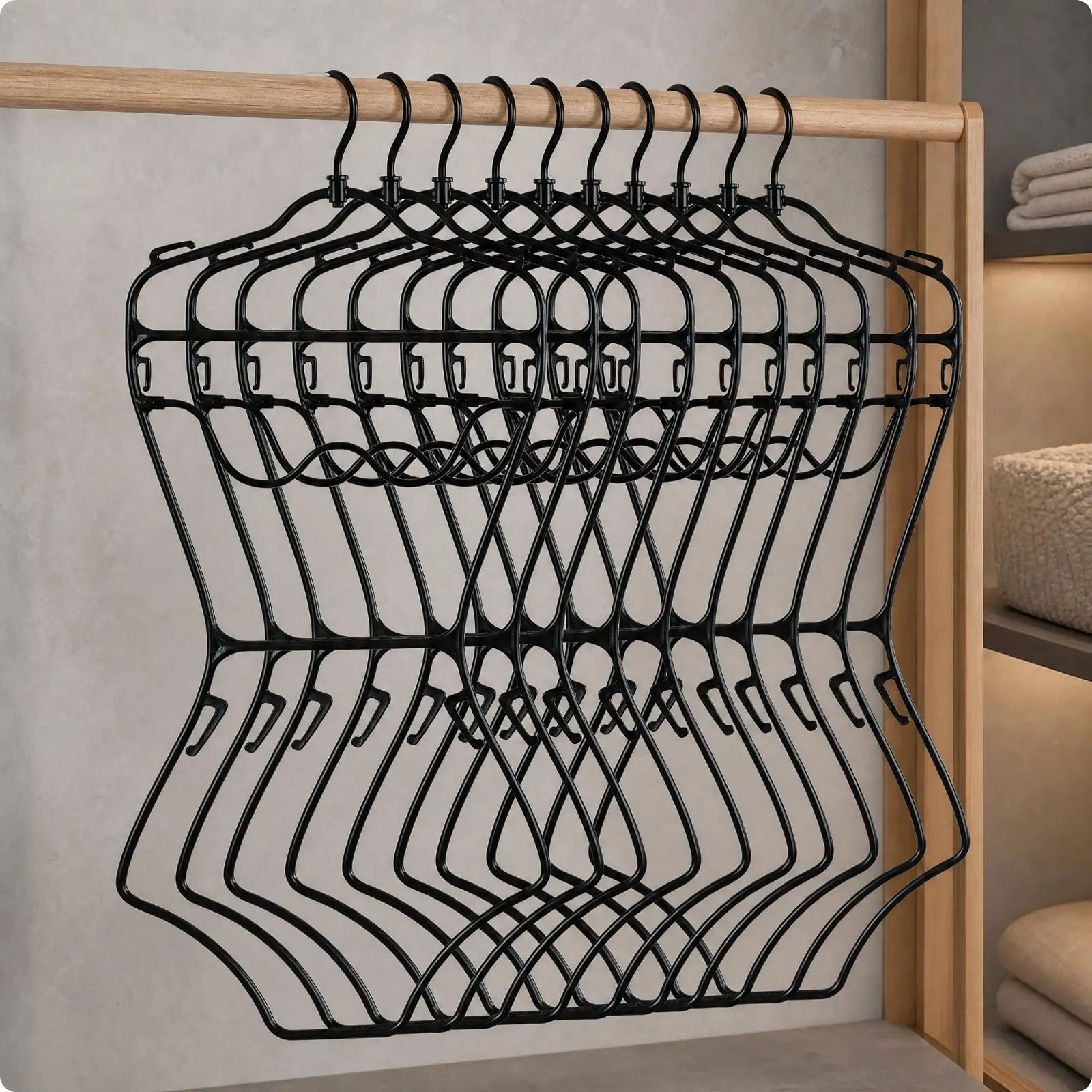 Swimsuit Hanger for Bathing Suit and Tie Storage Lightweight PP Clothes Hanger with Notches for Home Wardrobe Organizer