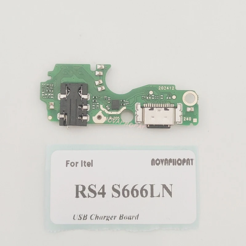 Novaphopat For Itel RS4 S666LN USB Dock Charger Port Plug Headphone Audio Jack Microphone MIC Flex Cable Charging Board With IC