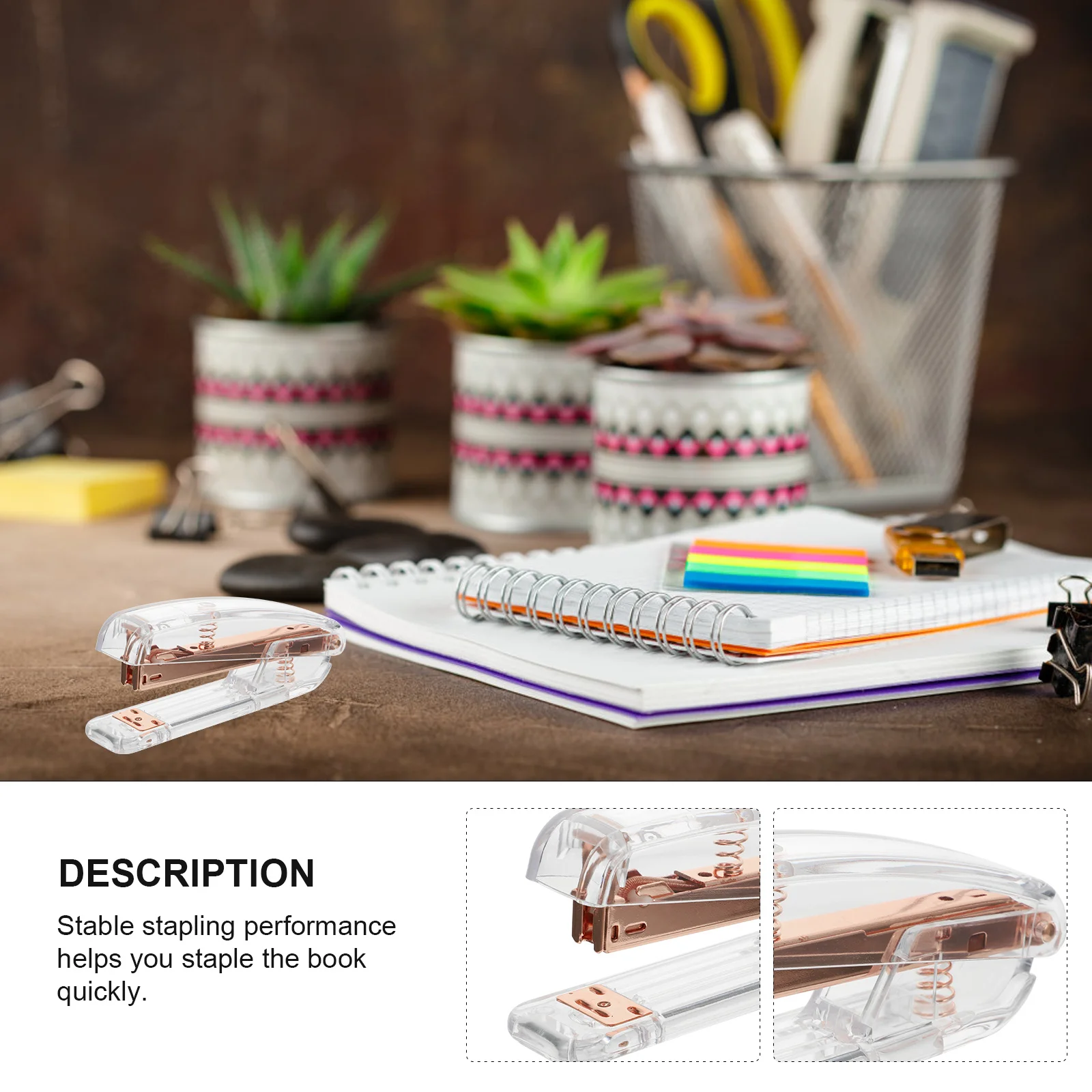 1 قطعة دباسة بلاستيكية شفافة أداة تجليد الكتب للاستخدام المنزلي والمكتب أداء تدبيس موثوق مستلزمات مكتبية للطلاب #1