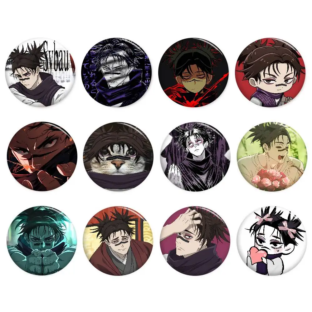 Choso Jujutsu Kaisen Anime 58mm Urocza Figurka Anime, Odznaka, Ręcznie Robiona Broszka z Blachy na Plecak, Ubrania, Ozdoba na Piersi, Prezent