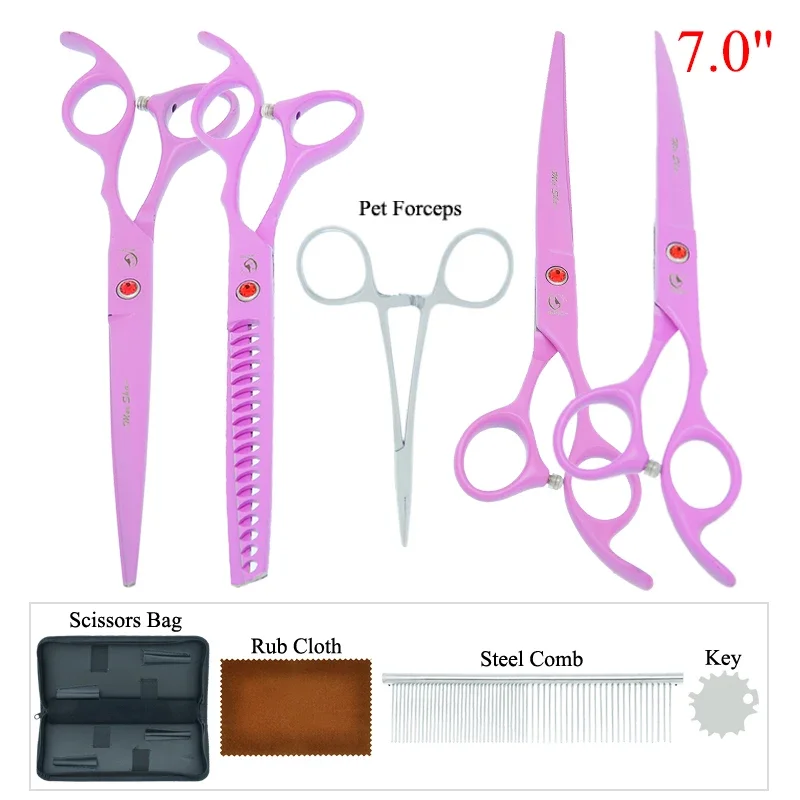 7 inch Meisha Pet Grooming Scissors Set with Steel Comb Dog Cat Hair Cutting Tool Animals Grooming Shears Kit Supplies B0036A