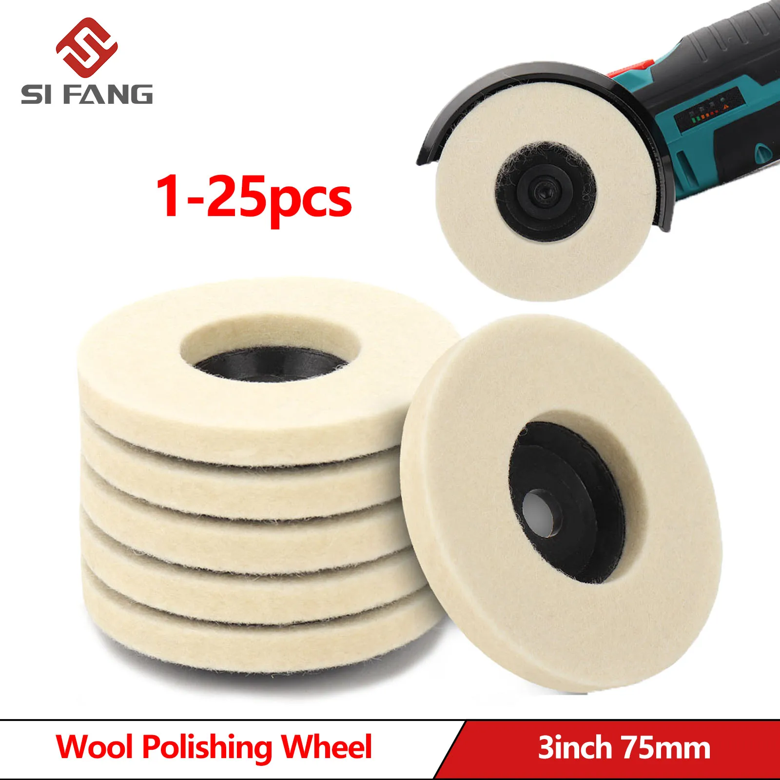 

1-25pcs 75mm Wool Polishing Wheel Buffing Pad For Angle Grinder Grinding Disc Metal Wood Stainless Steel Polishing Abrasives