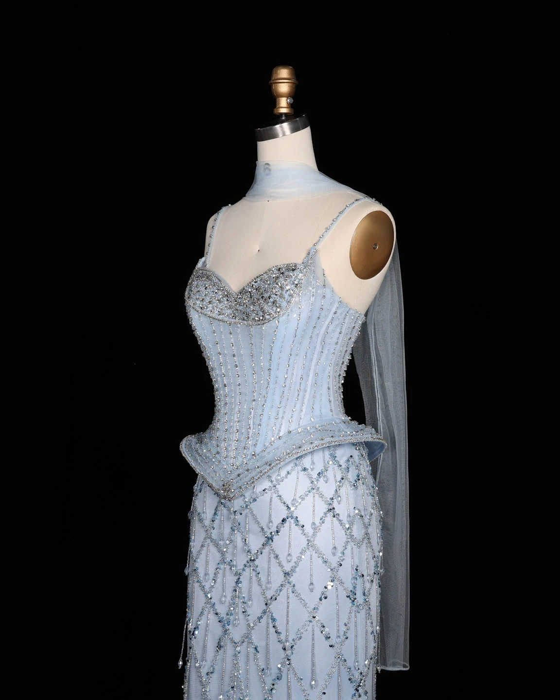 Sharon Said Abendkleid Luxuriöses Meerjungfrauenkleid mit Herzausschnitt, Tüll, Kristallkorsett, Dubai, formelle Party, Hochzeitsgast, Kleider SS118, Maßanfertigung – Detail 8