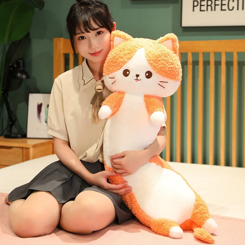 

Kawaii Soft Long Cat Sleeping Office Pillow Plush Toys Stuffed Back Sofa Cushion Home Decor Christmas Gift Doll For Kids Girls