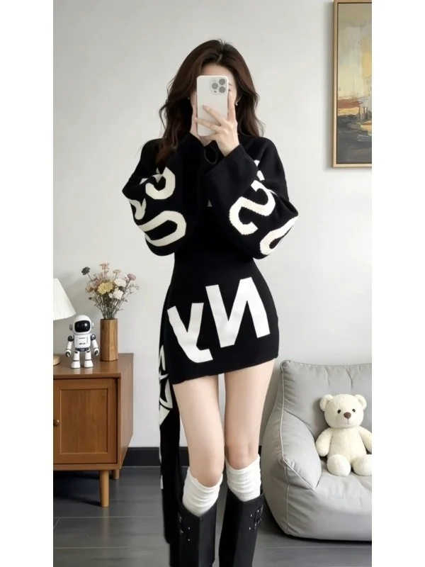 

American Hot Girl Faion Set Women Loose Top Super Beautiful Two Piece Spring New Age Reduction Skirt Korean Sle Casu...