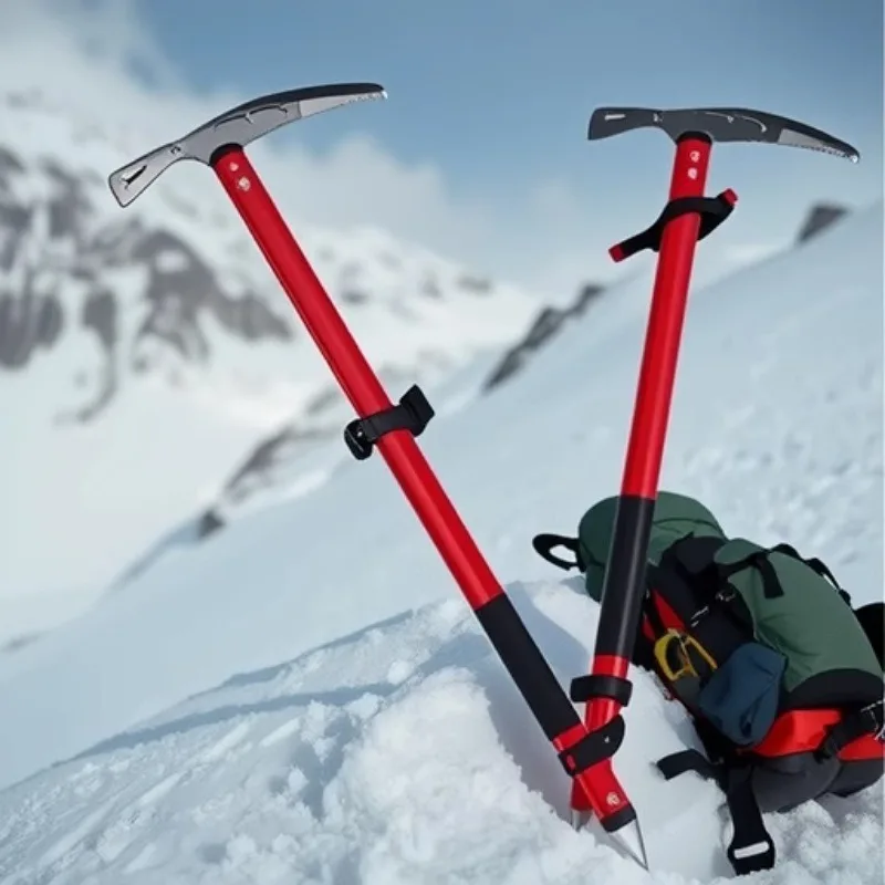Pico de escalada de aleación de aluminio, portátil, ligero, antideslizante, para senderismo, hielo, Camping, accesorios de escalada multifuncionales
