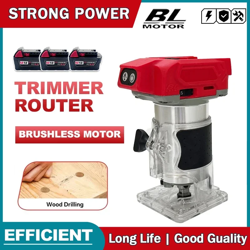 

Бесщеточный электрический триммер для аккумулятора Milwaukee 18В, 800 Вт, 30000 об/мин, беспроводной компактный фрезер, 5 скоростей, для обработки дерева