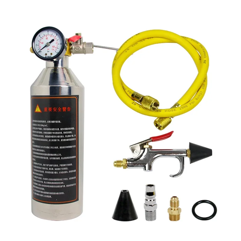 A/C AC Air Conditioner System Flush Canister Gun Kit R134 R12 R22 R410 R404 Set