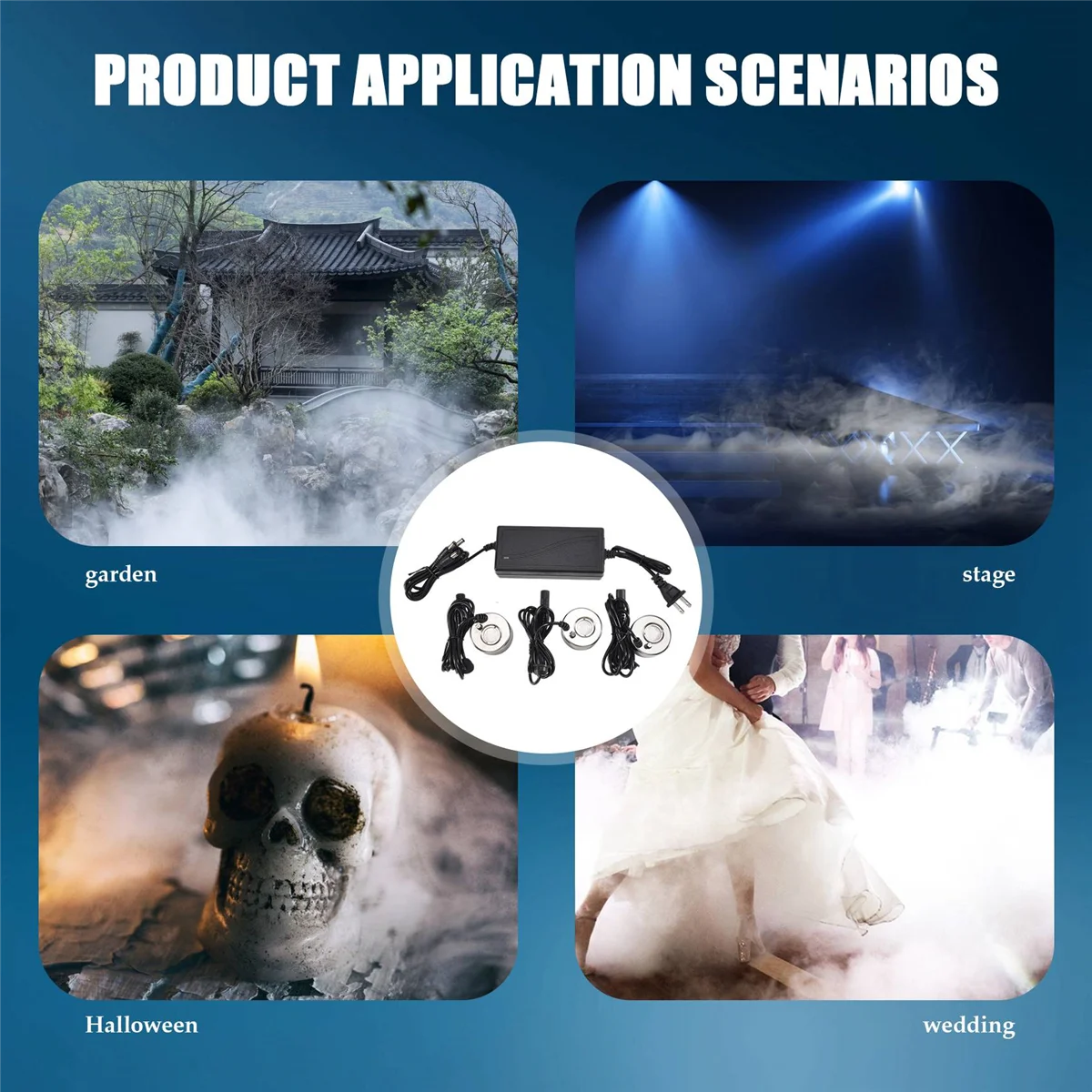 Mist Maker Fogger umidificatore ad ultrasuoni 3 pezzi testine di nebulizzazione fontana d'acqua stagno nebbia atomizzatore umidificatore d'aria spina americana