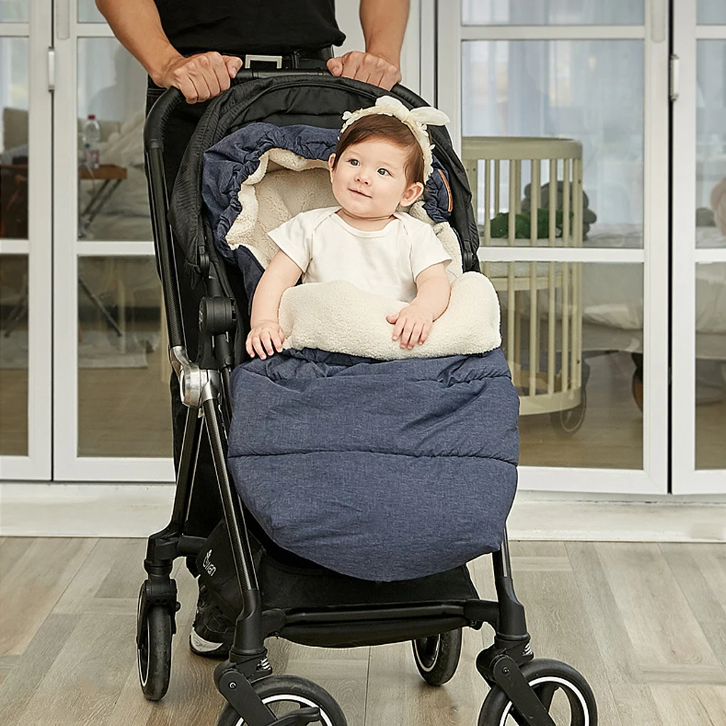 

Stroller Footmuff Autumn Winter Baby Carriage Bag Removable Anti-kick-proof Thicker Warm Flannel Newborn Cocoon Baby Envelope