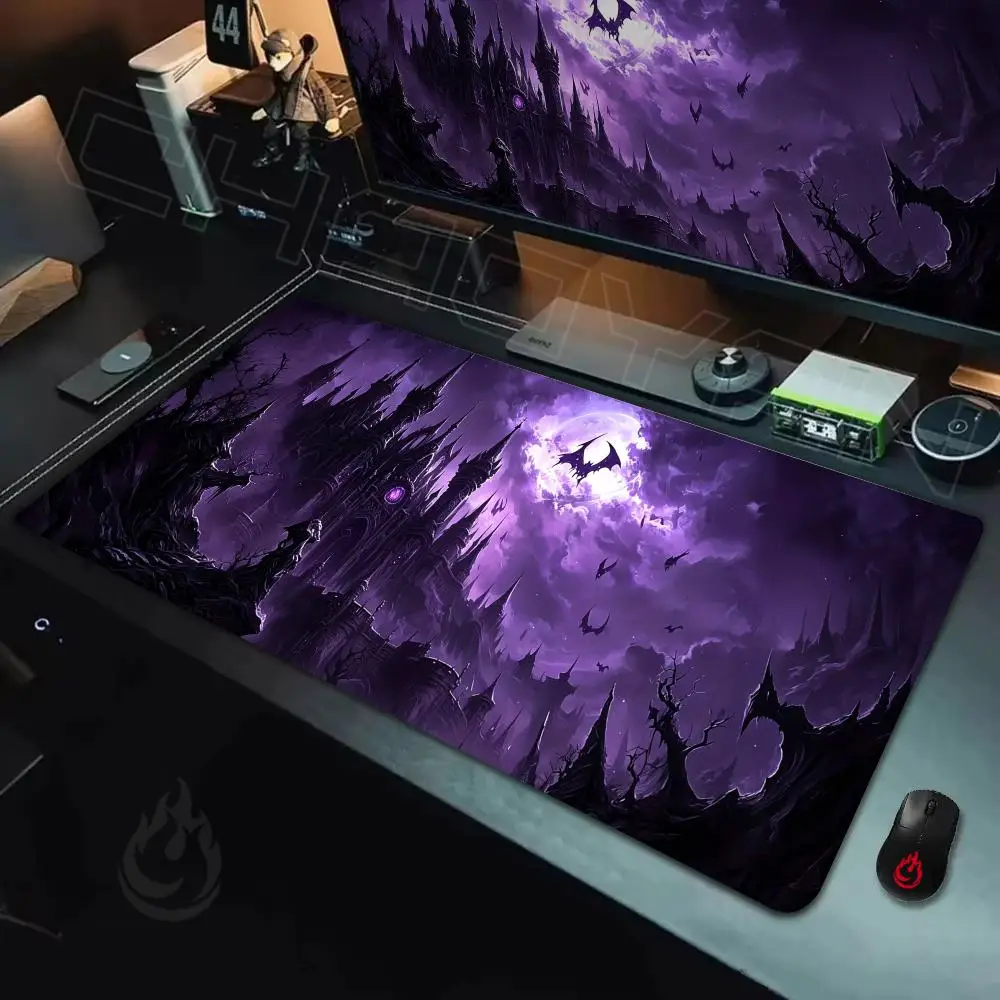 Giant Bat and the Castle Mouse Pad Large Computer Office Game Table Mats Rubber Anti-slip XXL Mouse Mat HDP Long Desk Pads