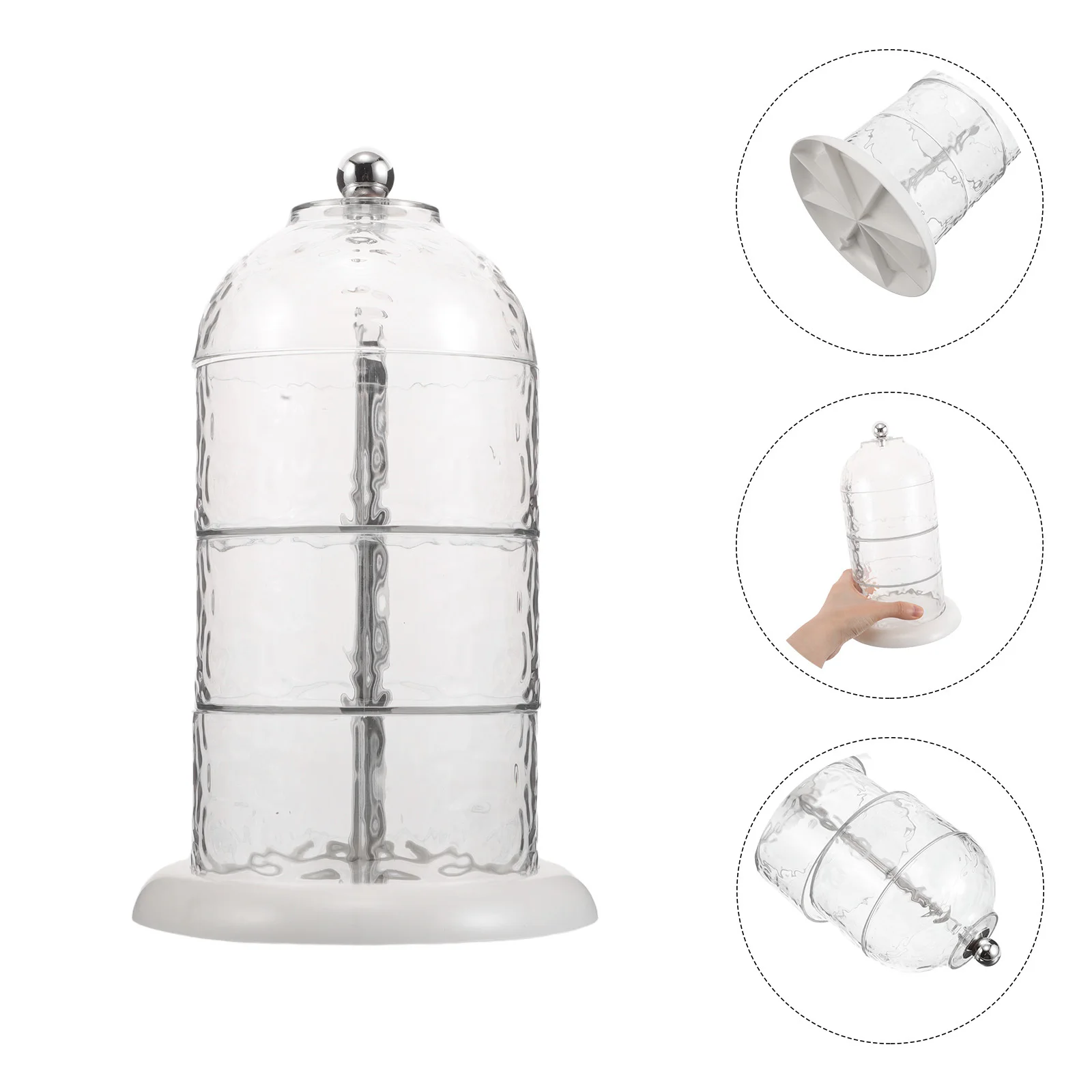 

Compact Plastic Makeup Organizer Storage Box Powder Puff Holder Vanity Countertop Dressing Table Organizer Beauty Storage