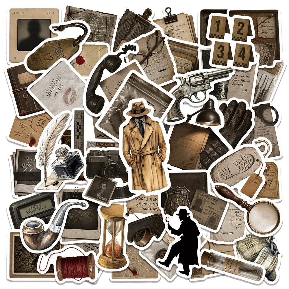 Phone Cases Kids - 50 Pegatinas Retro de Detectives y