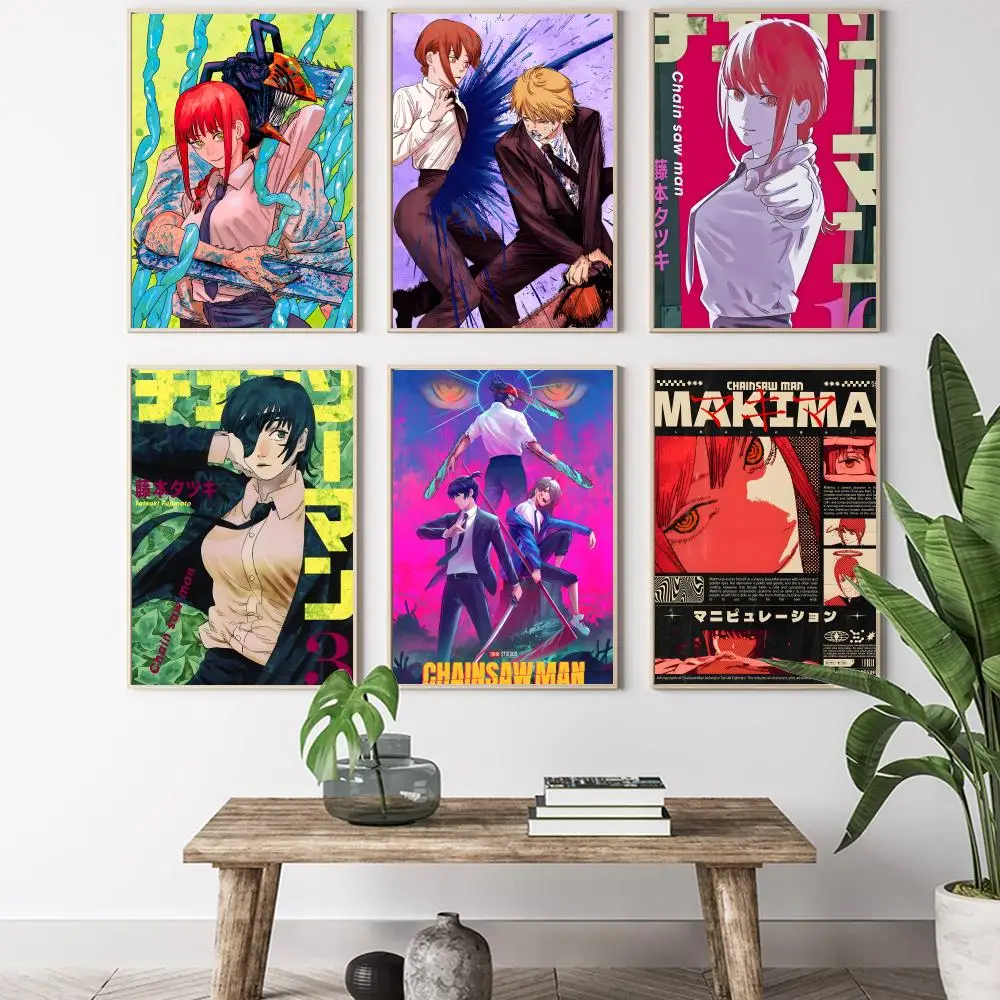 Makima Chainsaw Man Painting Calligraphy HD Canvas Poster living room bedroom bar aesthetic decoration