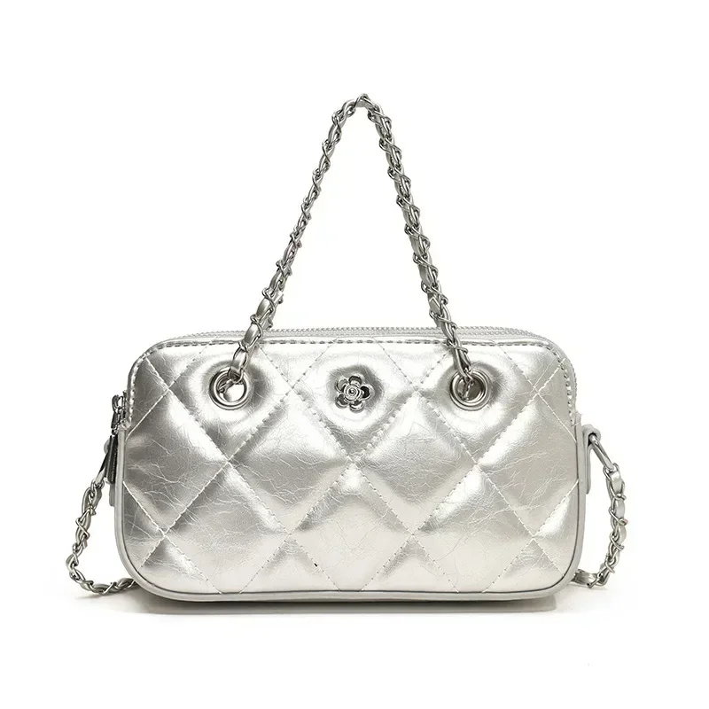

2025 Summer New Women's High-Quality Diamond Quilted Chain Handbag Sophisticated Style Fashion Shoulder Bag with Luxe Appeal