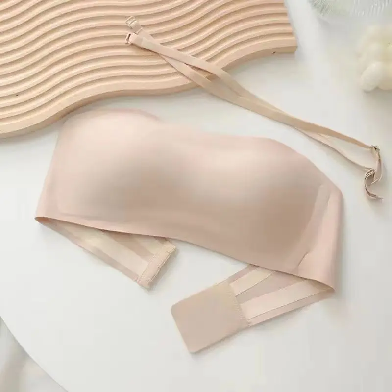 Bra tanpa tali seksi, pakaian dalam wanita, Bra Push up tanpa kawat, Bralette tipis tanpa kawat