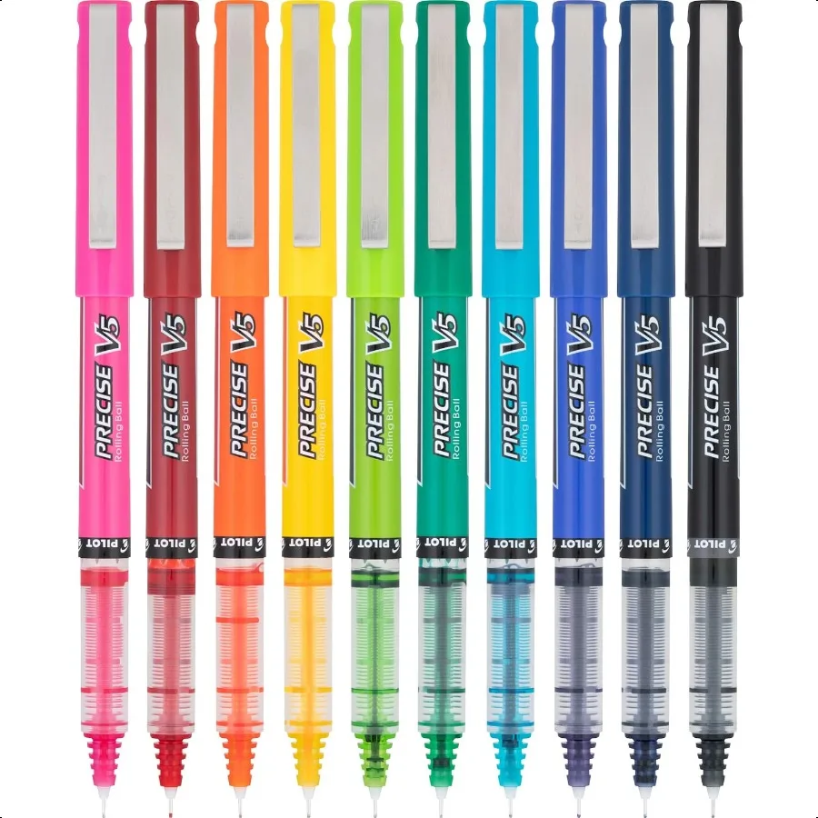 

Precise V5 Capped Liquid Ink Rolling Ball Pens Extra Fine Point 0.5 mm Assorted Colors Pack of 10