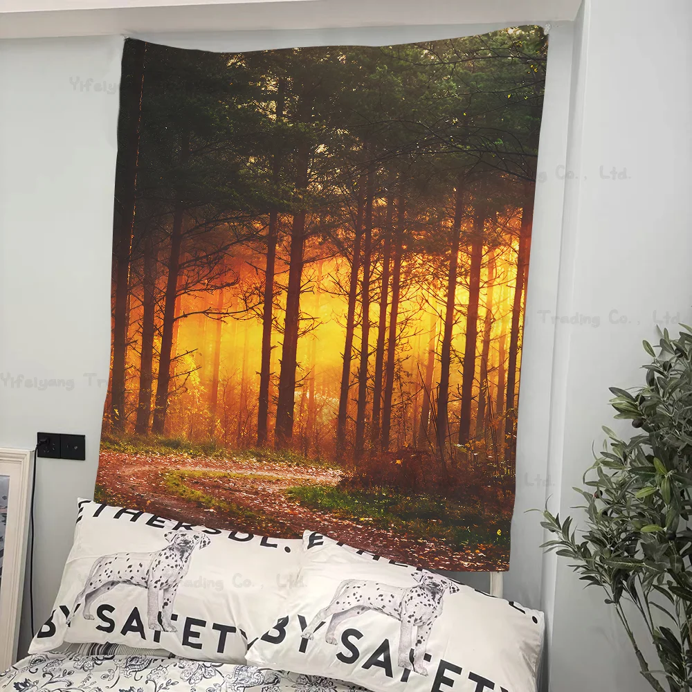 

Forest Fog Scenery Colorful Tapestry Wall Hanging Bohemian Wall Tapestries Mandala Wall Art Decor