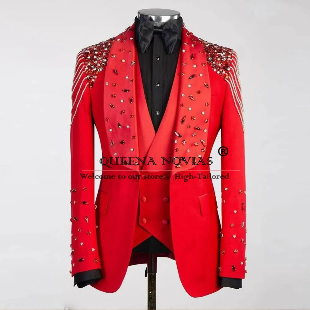 

Изысканные мужские костюмы, ювелирные изделия по индивидуальному заказу, пиджаки для выпускного вечера, формальные вечерние свадебные смокинги для жениха, комплект из 3 предметов (куртка, жилет, брюки)